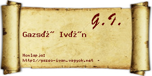 Gazsó Iván névjegykártya